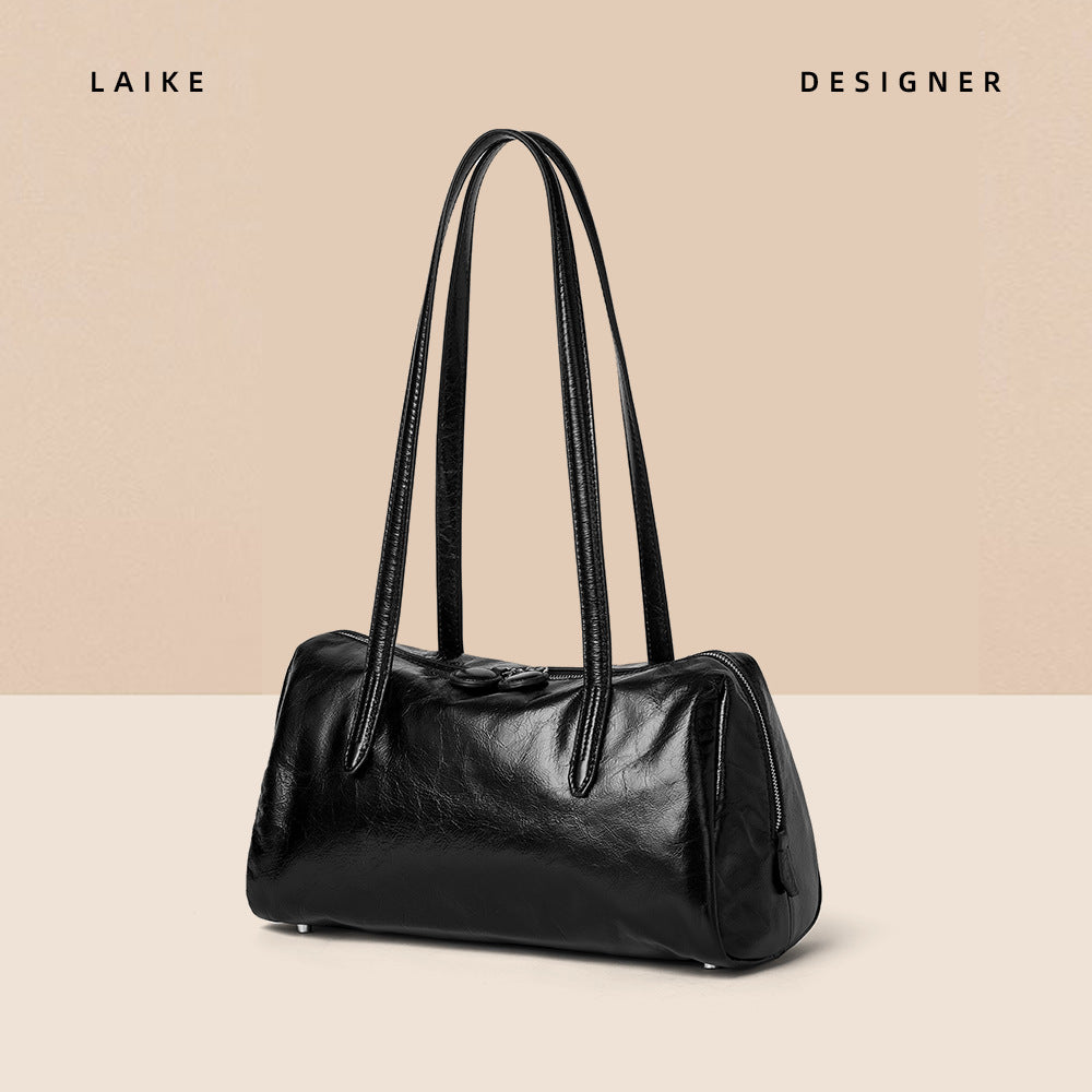 Women's High Sense Underarm Genuine Leather Large Handbags