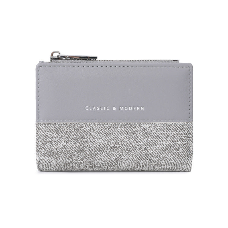 High-grade Folding Stitching Fashion Korean Style Coin Purses