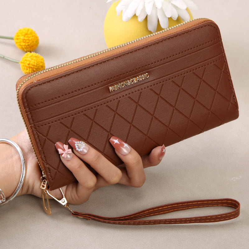 Women's Style Long Large Capacity Plaid Clutch Korean Ladies Wallet