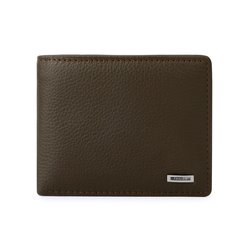 Men's First Layer Short Cowhide Business Multifunction Gift Men's Wallet