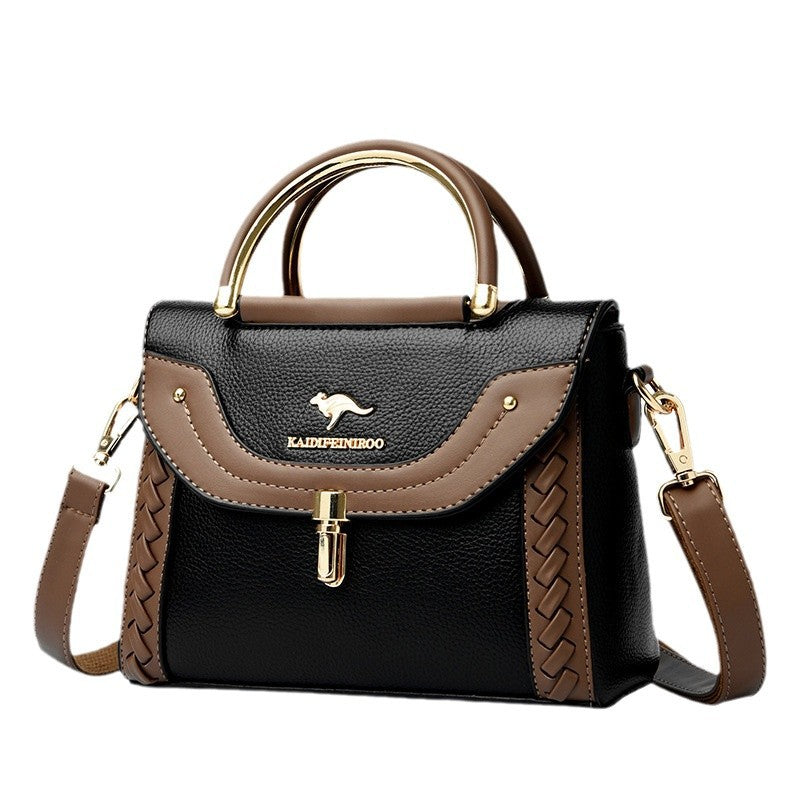 Women's Beautiful Classy Woven Contrast Color Shoulder Bags