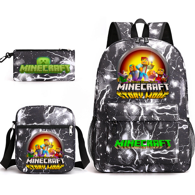 Hot Game My World Creeper Pencil Backpacks
