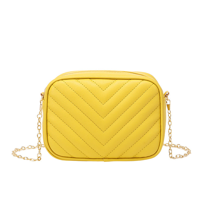 Versatile Korean Style Fashion Leisure Chain V Tattoo Embroidery Women's Shoulder Bag