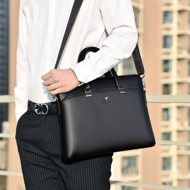 Men's Leather Computer Large Capacity Conference Work Men's Briefcases