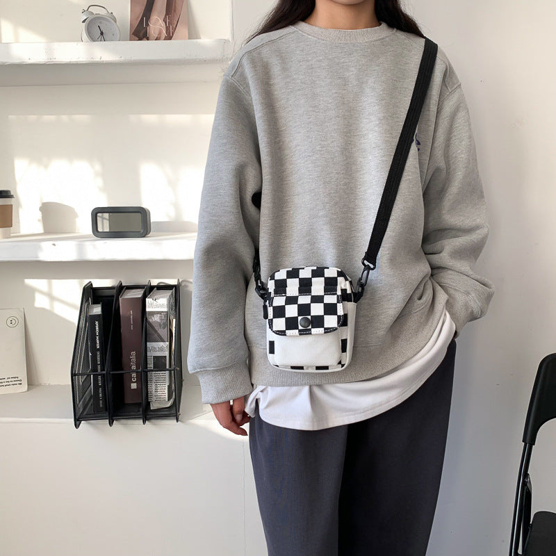 Women's Plaid Pouch Niche Personality Canvas Women's Shoulder Bag