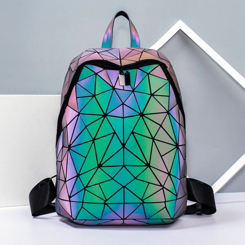 Women's & Men's & Geometric Fashionable Colorful Rhombus Luminous Backpacks