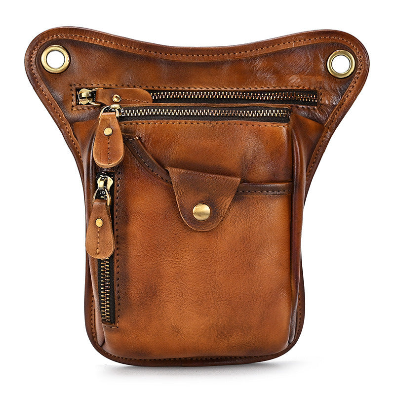 Men's Retro Vegetable Tanned Leather Trendy Cool Leg Men's Waist Packs