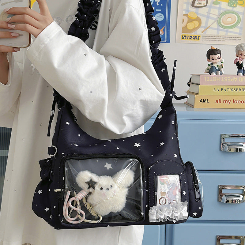 Women's Cartoon Two-dimensional Large Capacity Transparent Stitching Bags