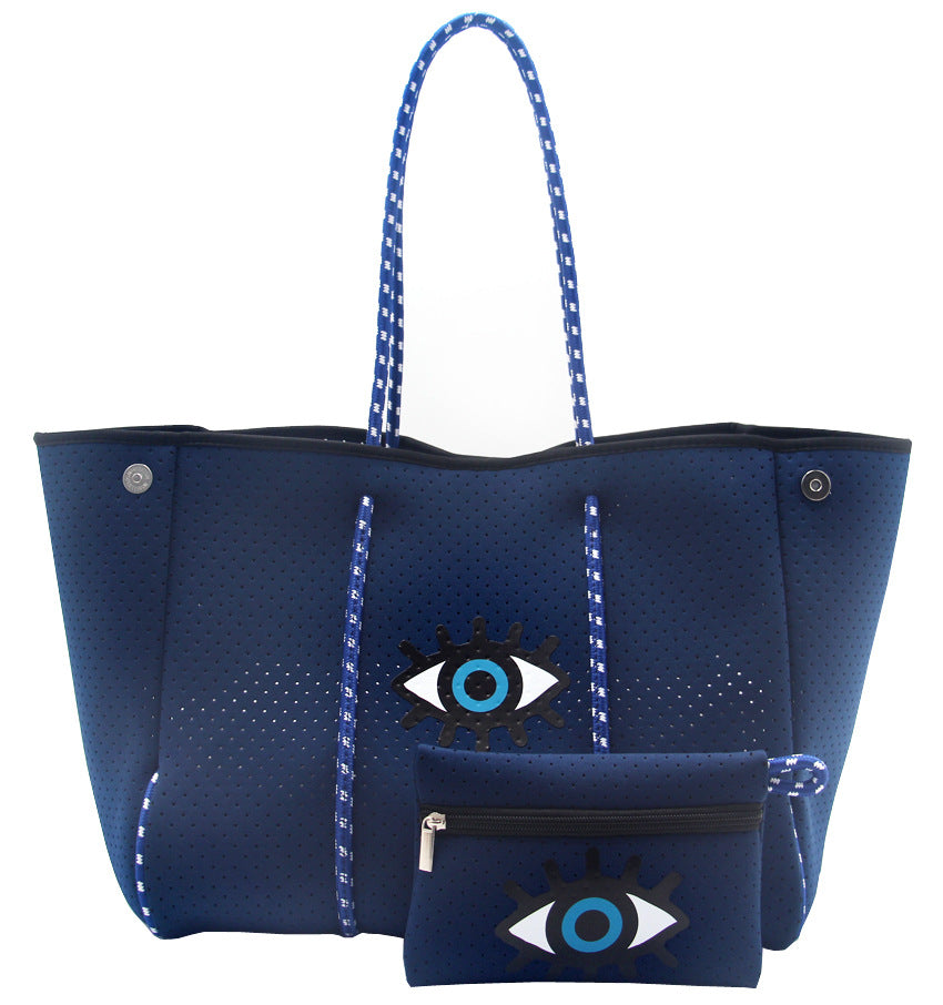 Leopard Print Printed Black Portable Beach Shoulder Bags