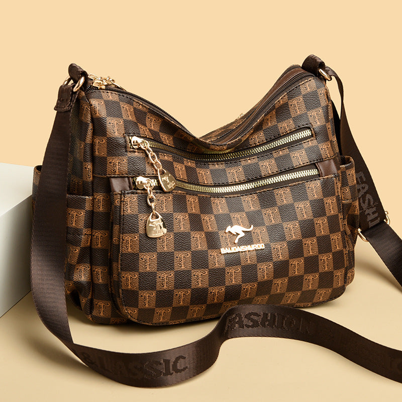 Women's Large Capacity Mother Embossed Multilayer Simplicity Crossbody Bags