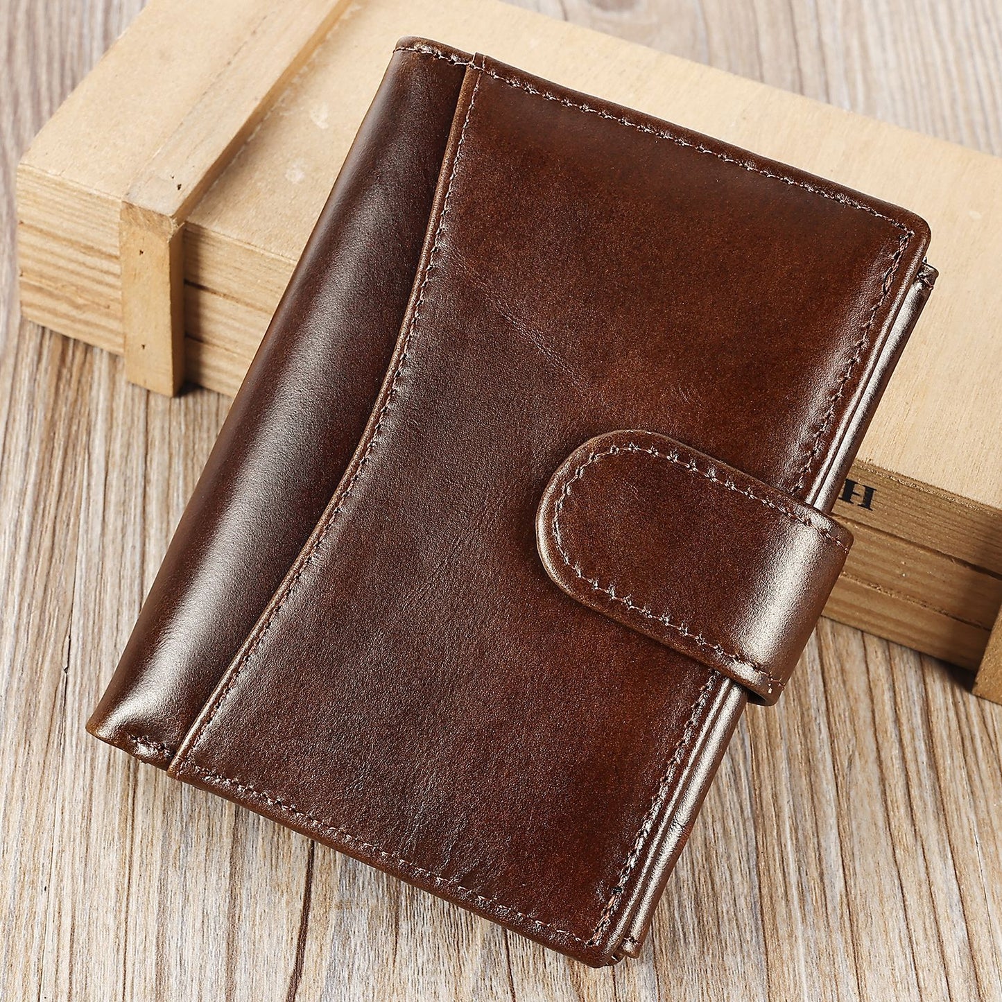 Men's Leather Multifunctional Short Top Layer Cowhide Men's Wallets