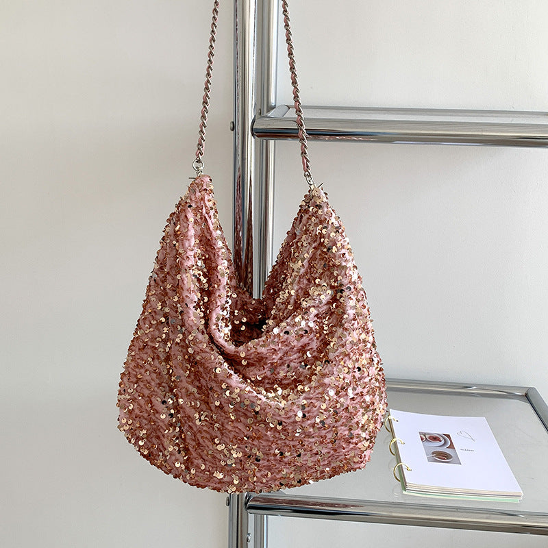 Women's Sequined Minority Personalized Super Shiny Large Crossbody Bags