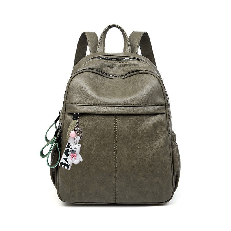 Women's Large Capacity Soft Leather Cowhide Urban Backpacks