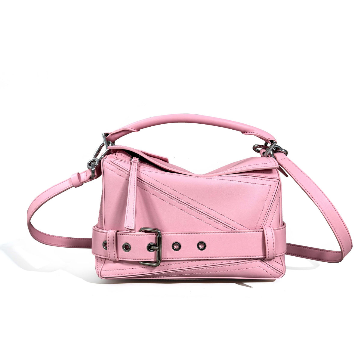 Women's Autumn First Layer Cowhide Geometric Motorcycle Genuine Leather Large Women's Handbag