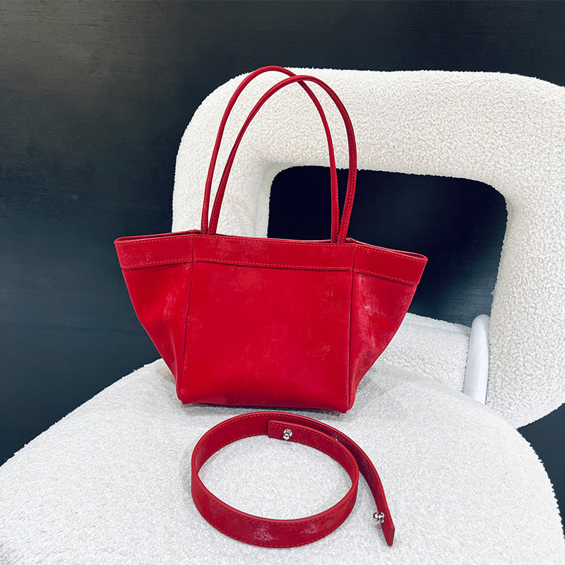 Women's Chinese Style Tip Leather Satin Large Shoulder Bags