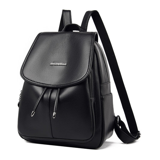 Women's Durable Korean Fashion Soft Leather Backpacks