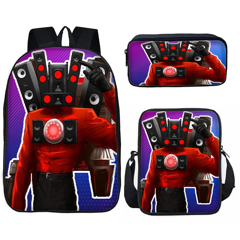 Toilet Primary Secondary Monitor Three-piece Set Elementary School Students' Schoolbags