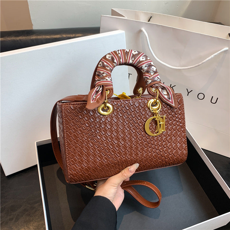 Women's High-grade Silk Scarf Woven Diana Portable Crossbody Bags