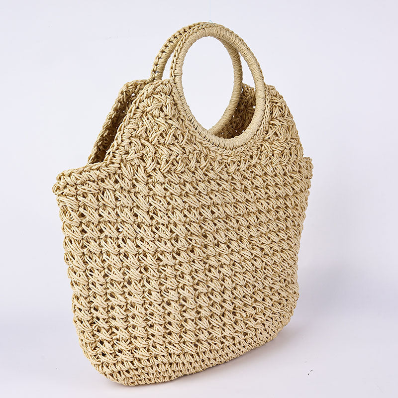 Women's Handmade Straw Large Capacity Woven Vacation Handbags