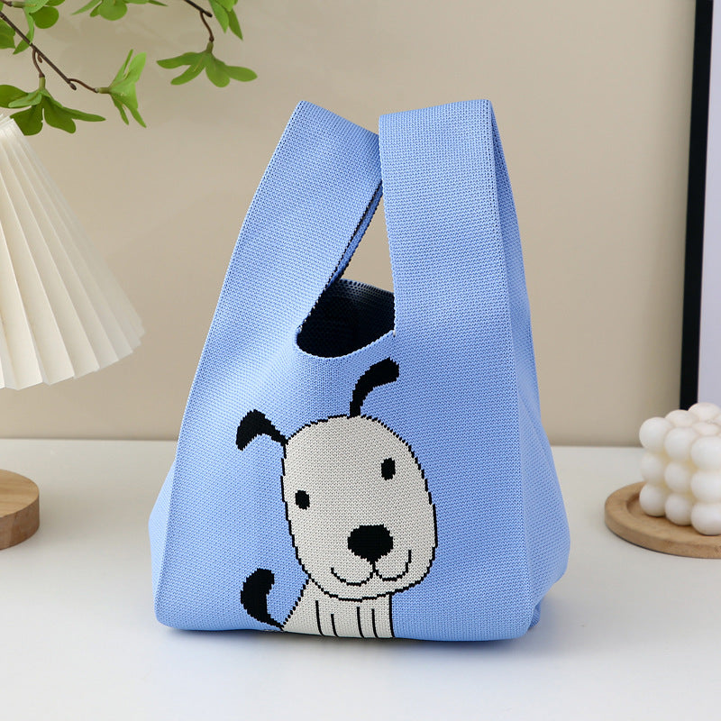 Women's Cartoon Puppy Knitted Vest Hand Gift Bags