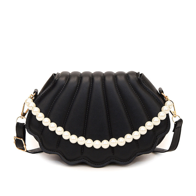 Women's Spring Korean Style Western Niche Pearl Shell Street Shoulder Bags