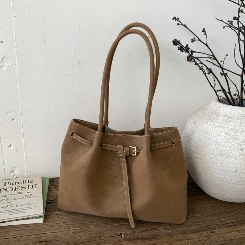 Retro Portable Underarm Winter Fashion Commute Large Women's Shoulder Bag