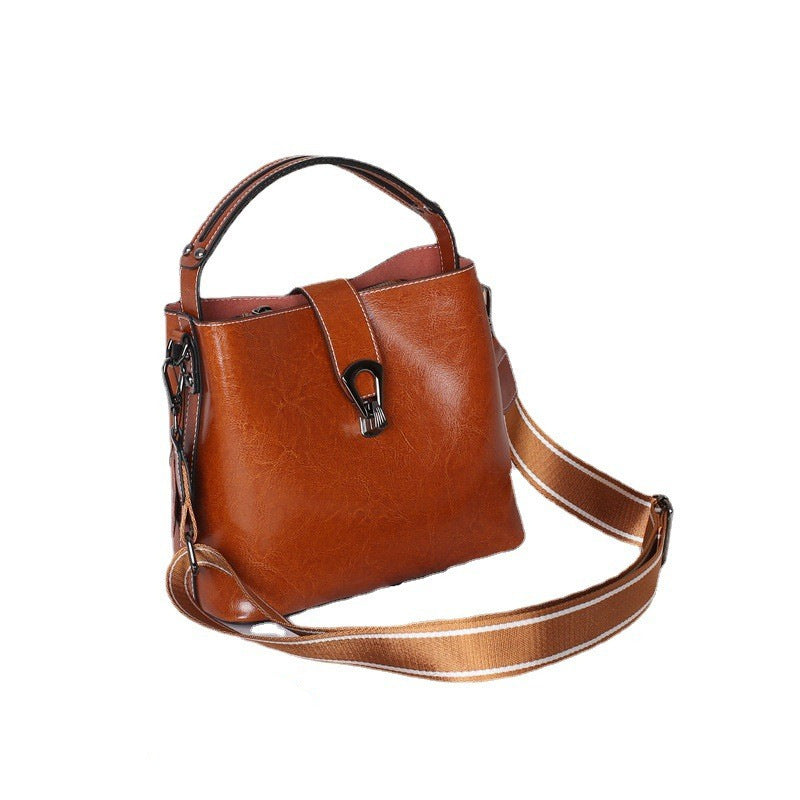 Oil Wax Leather Simple Large Capacity Crossbody Bags