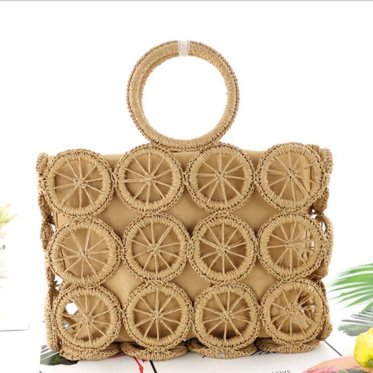 Seaside Vacation Straw Large Capacity Beach Handbags