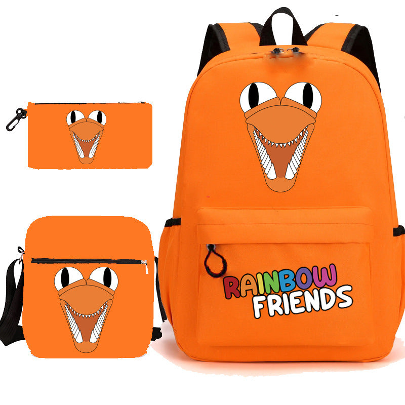 Rainbow Friends Game Pencil Three-piece Set Elementary School Students' Schoolbags