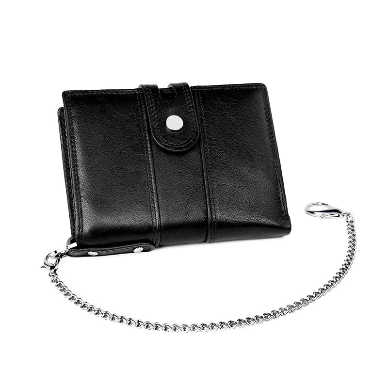 Men's First Layer Cowhide Swiping Slots Leather Men's Wallets