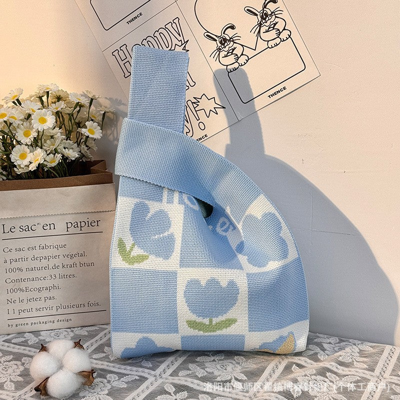 Women's Knitted Fashionable Carrying Lunch Box Gift Urban Women's Handbag