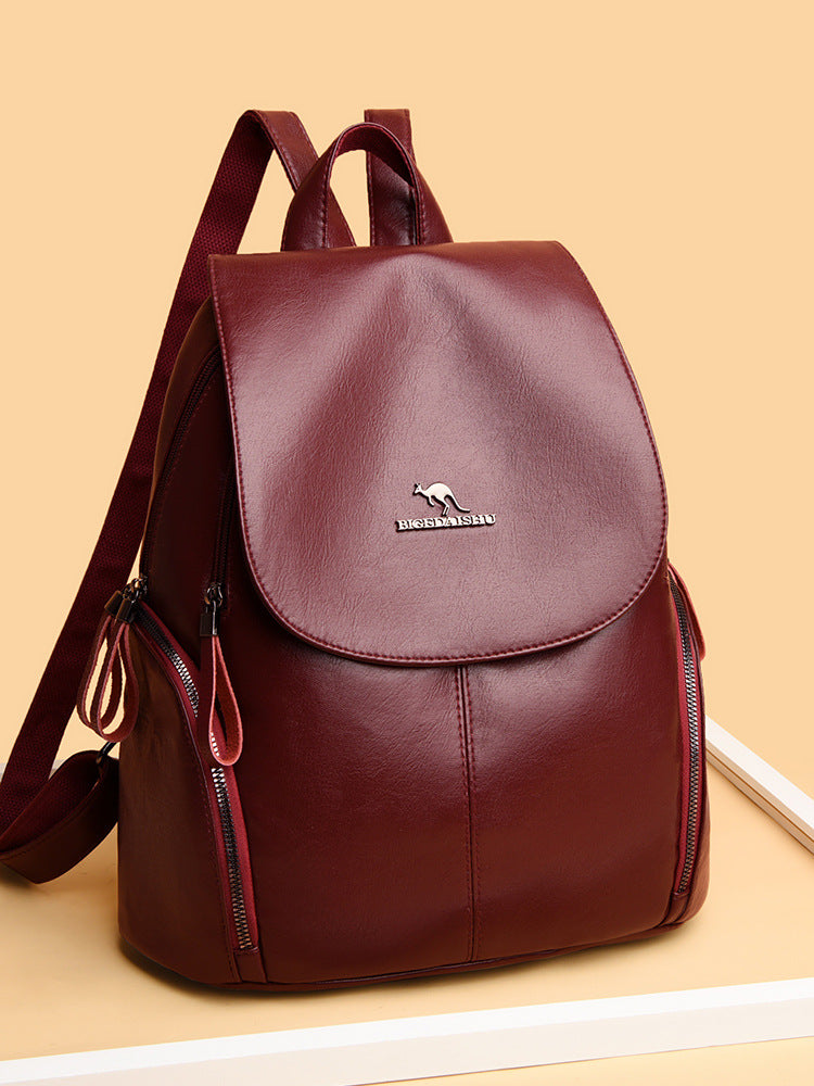 Women's Leather Large Capacity Fashion Mother Going Backpacks