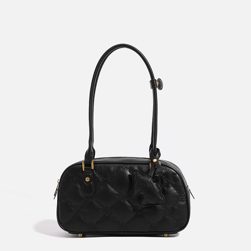 Women's Classic Style Light Luxury Rhombus Fashion Boston Women's Shoulder Bag