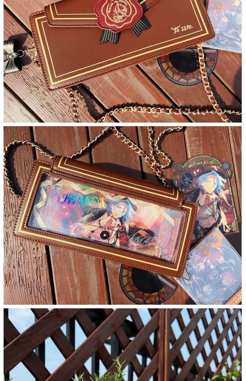 Elegant Chain Rose Letter Flap Envelope Shoulder Bags