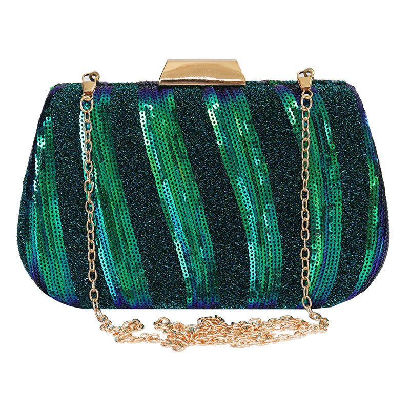 Striped Sequin Dinner Fashionable Sequins Clutch Dress Evening Bags
