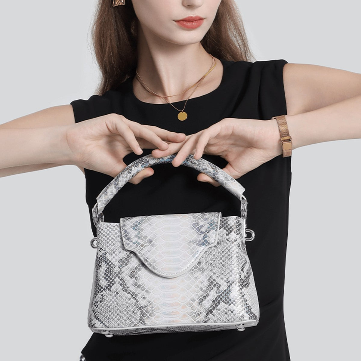Source Advanced Design Color Snake Pattern Women's Handbag