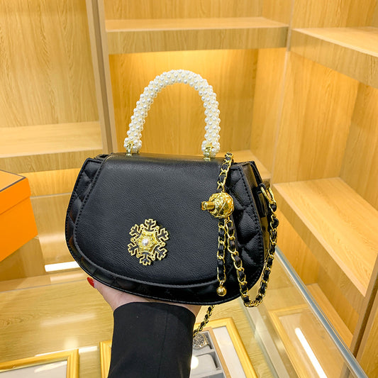 Unique Design Pearl Snowflake Saddle High-grade Bags