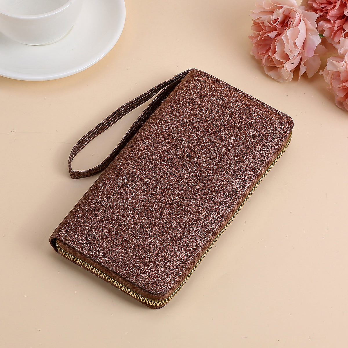 Long Zip Sequins Pearlescent Trendy Multifunctional Ladies Wallet