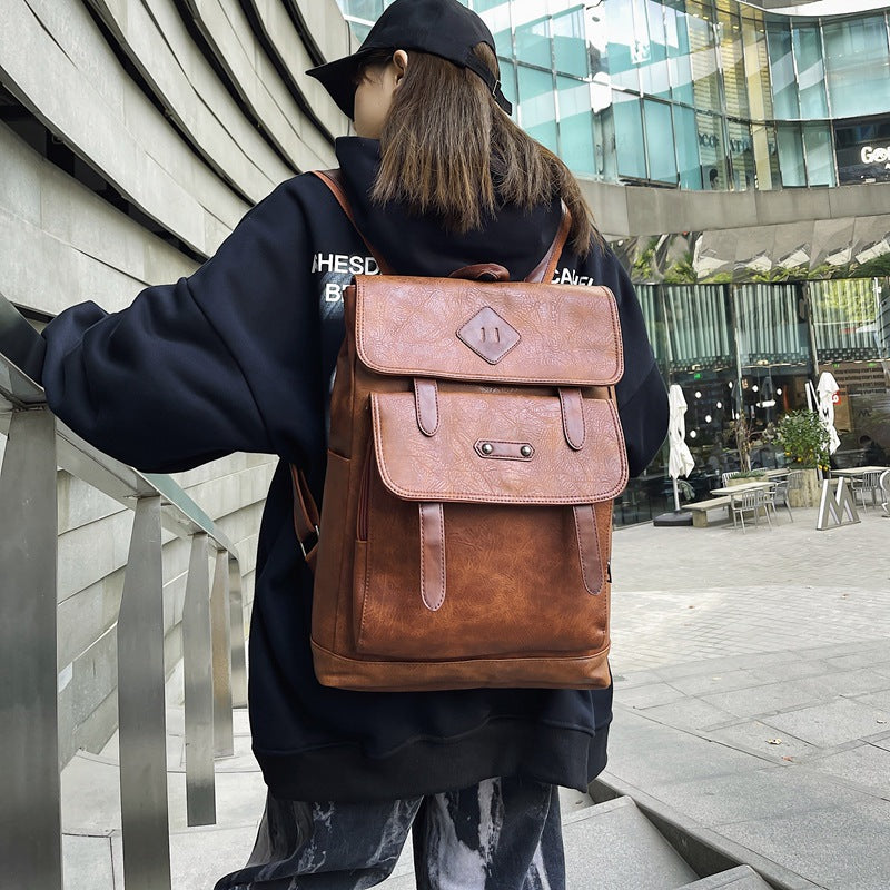 Leather Business Commute Large Capacity Computer Backpacks