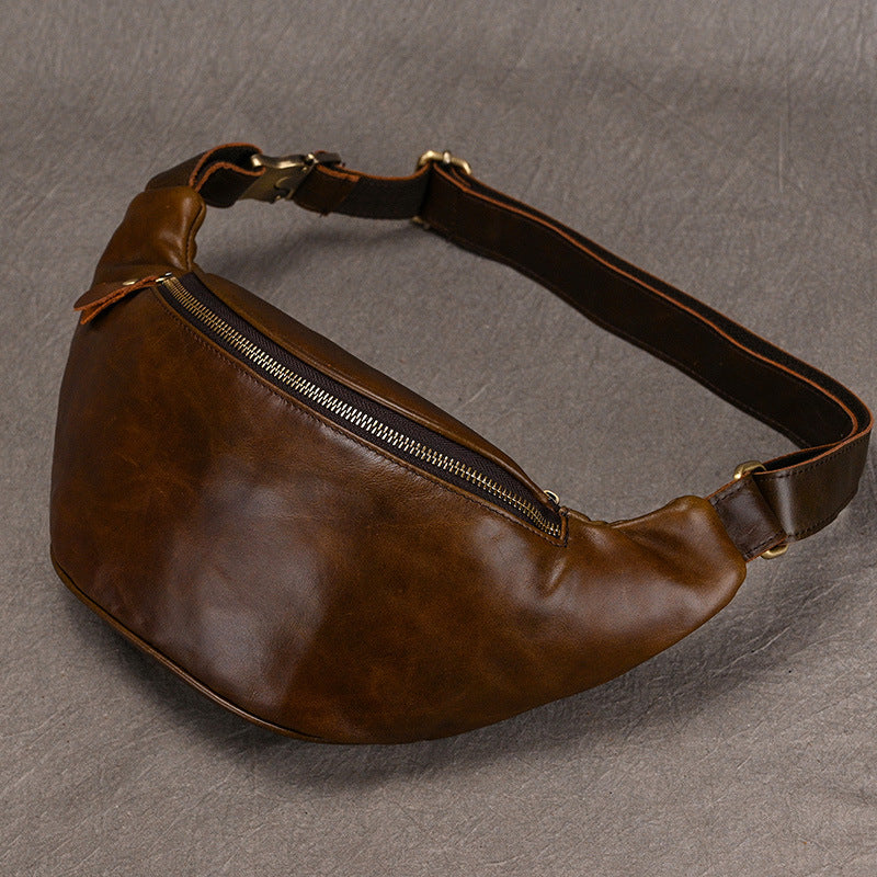 Men's Classy Innovative Genuine Leather Black Men's Waist Packs