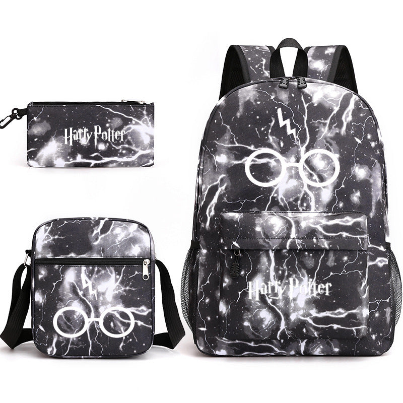 Graceful Harry Potter Pattern Pencil Three-piece Backpacks