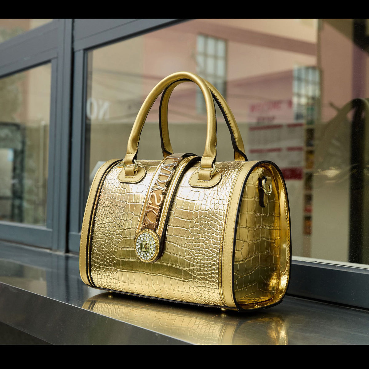 Trendy Women's Crocodile Pattern Pillow Textured Bags