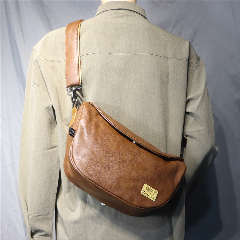 Men's Fashion Three Boxes Trendy Saddle Minimalist Men's Shoulder Bags