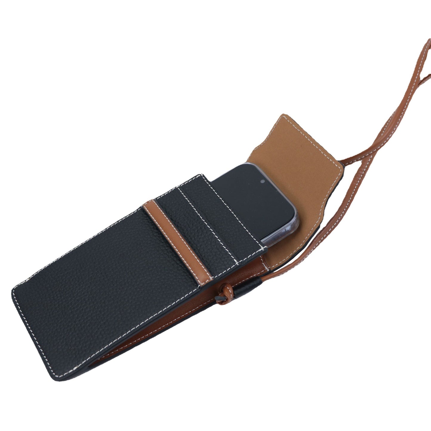 Real Leather Simple Vertical Single Mobile Female Fashion Phone Bags