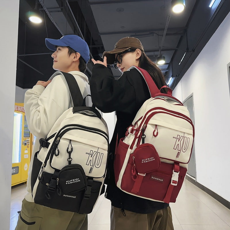 Large Capacity Solid Female Junior College Backpacks