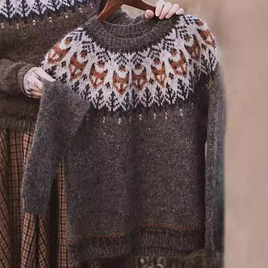 Women's Round Neck Multicolor Loose Fashion Pullover Sweaters