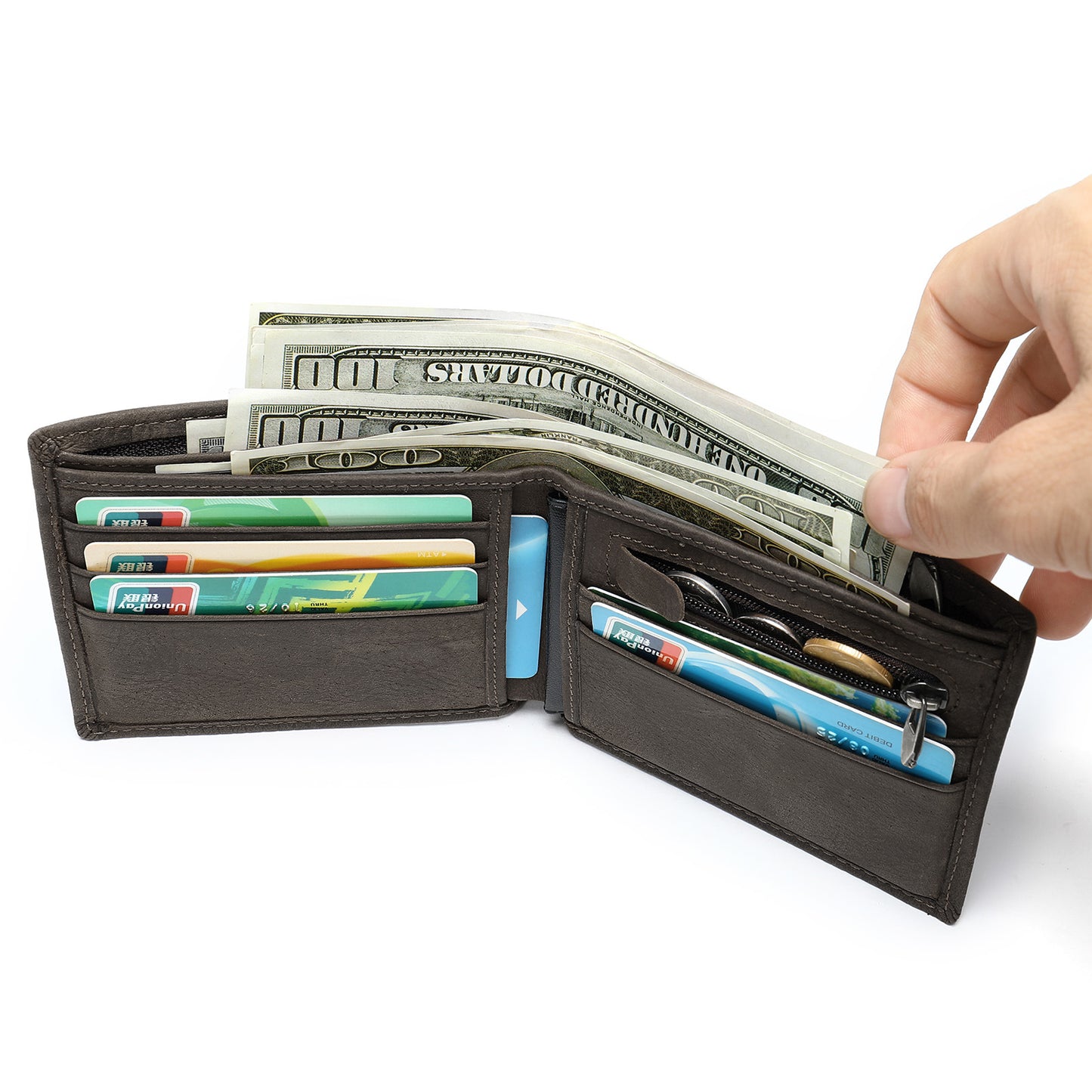 Men's First Layer Cowhide Short Crocodile Pattern Men's Wallets