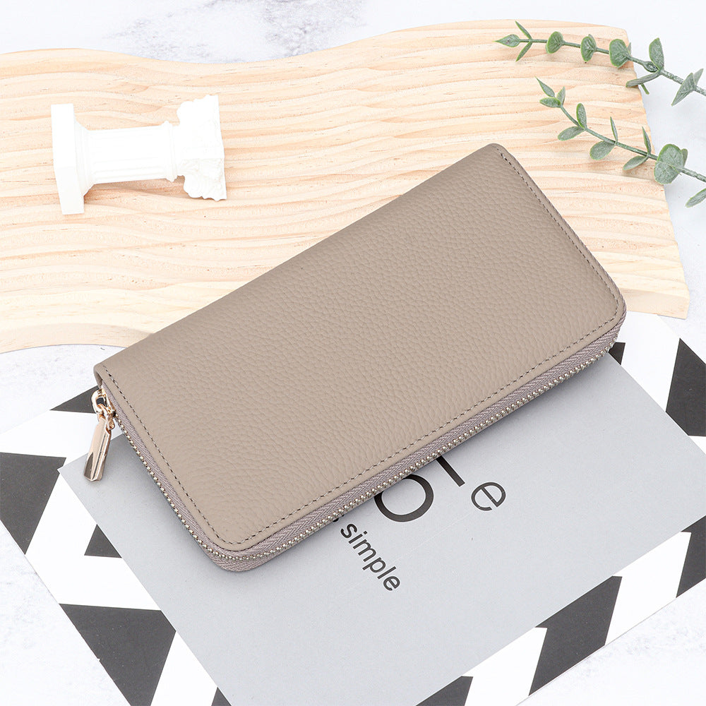 Women's & Men's & Pure Cowhide Long Clutch Large Ladies Wallets