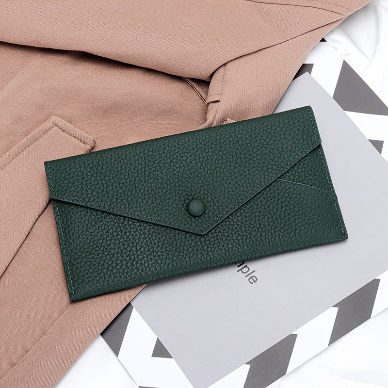 Women's Long Genuine Leather Soft Banknote Clip Ladies Wallet