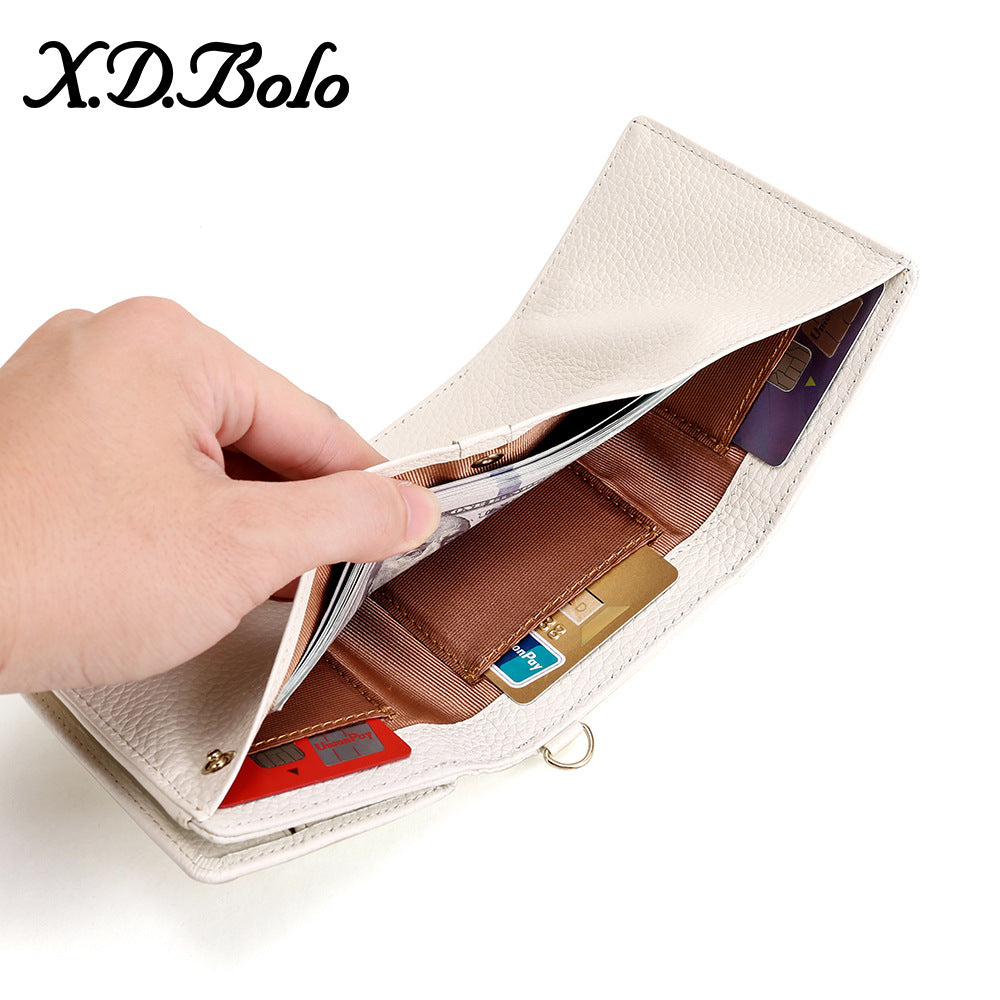 Women's Attractive Short First Layer Cowhide Ladies Wallets